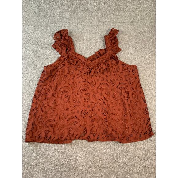 torrid Tops - Torrid Lace Ruffle Crop Blouse Top Sleeveless Red Size 2X